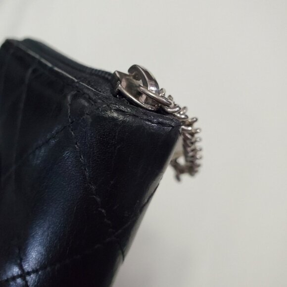 Authentic Chanel Cambon Long Zip Around Wallet Black Pink Organizer - Picture 7 of 14